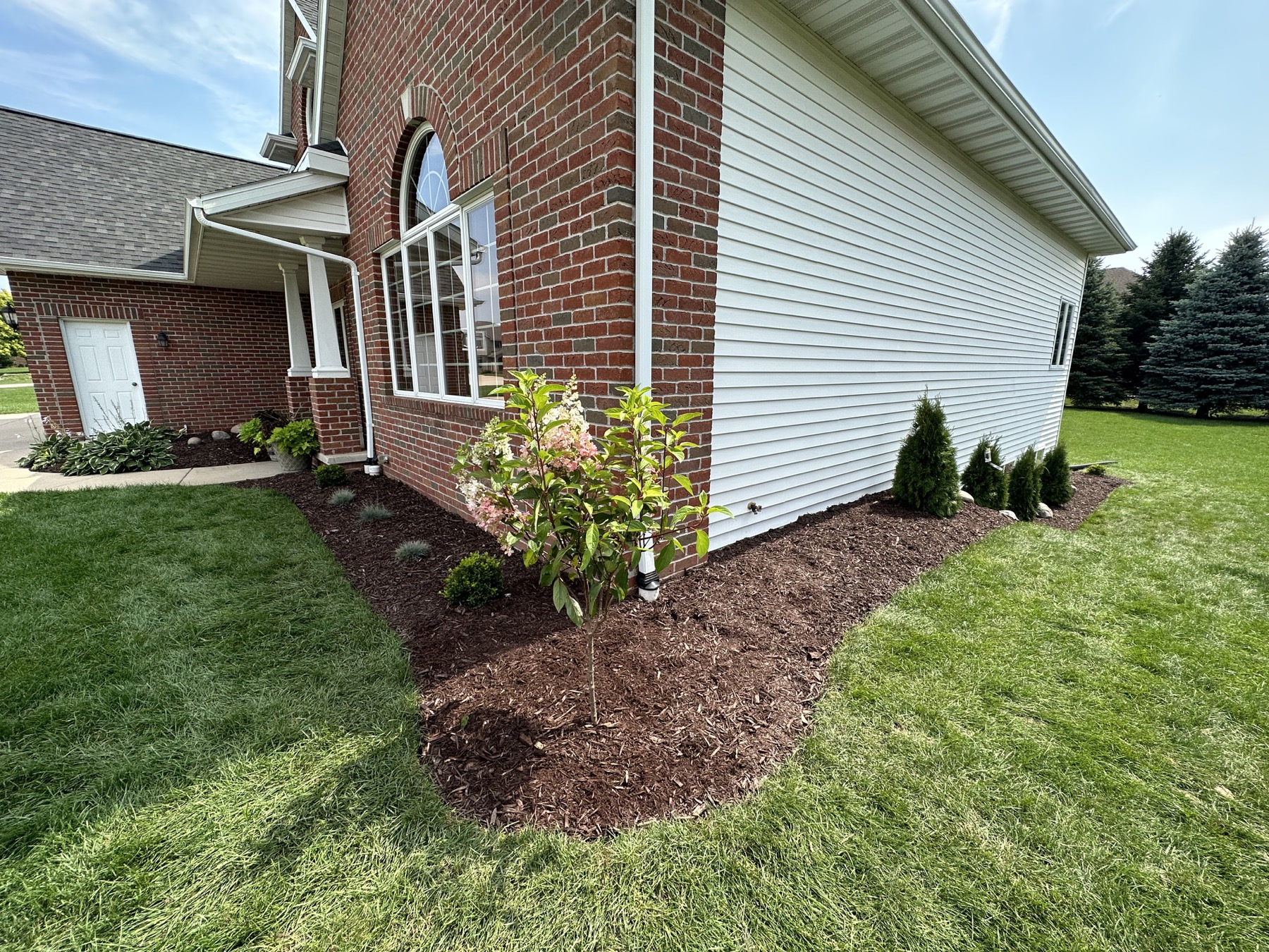 Completed front-yard landscape improvement